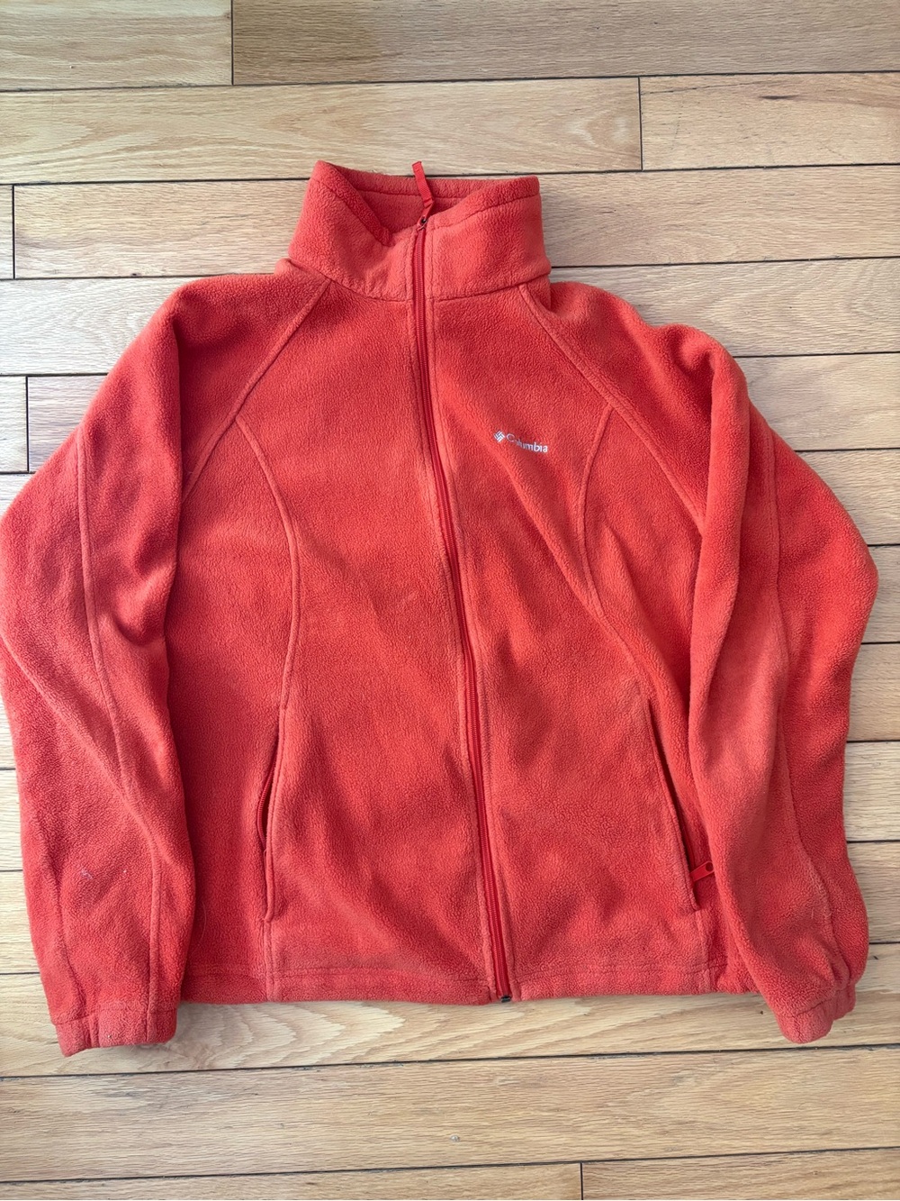 Columbia Red Full-Zip Fleece Jacket